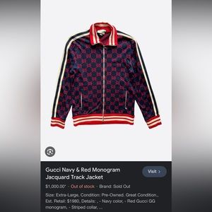 Gucci Navy & Red TrackSuit Jacket